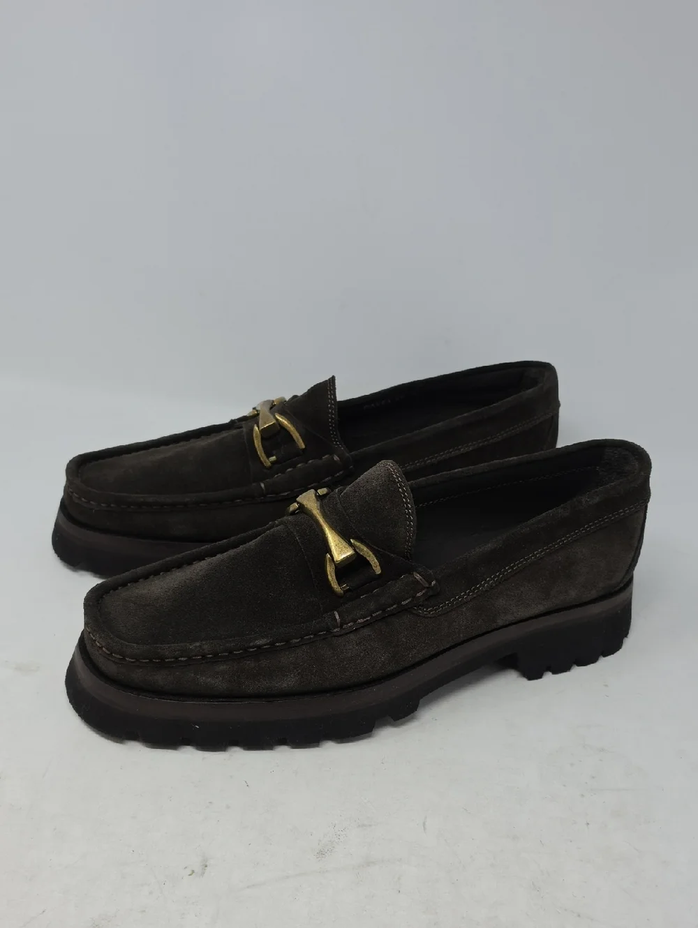 Donald Pliner  Men's Davey Treated Suede Loafer Brown Size 8.5